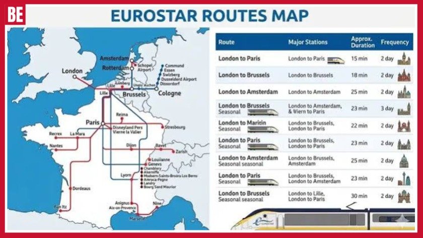 Eurostar Destinations from London Best Routes Times and Travel Guide